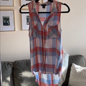 Button up plaid tank